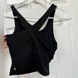 Crz yoga black long line sports bra size L
